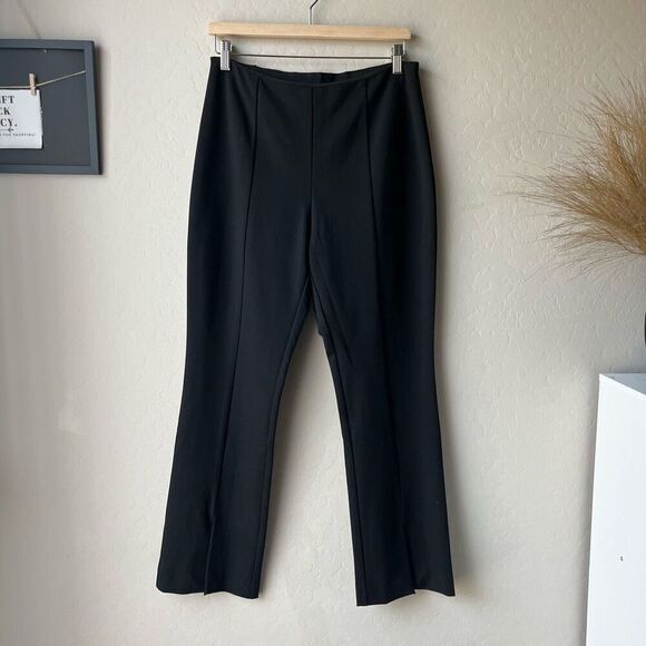 Meimeij Flared Split Hem Black Pull On Seamed Trouser Pants Size 46 - Picture 1 of 11